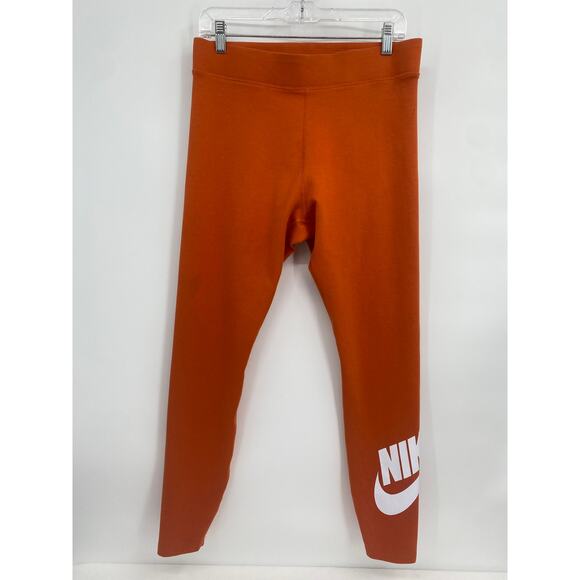 Nike Women's Sportswear Classic High-Rise Graphic Leggings Orange Size L - Picture 1 of 11